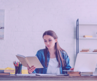 woman reading a book